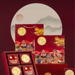 HBTT30 Hộp bánh trung thu Gia Viên Dưới Trăng 4 bánh 28x28x8cm