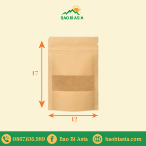 TK29 Túi Kraft zipper trơn 100g 12×17